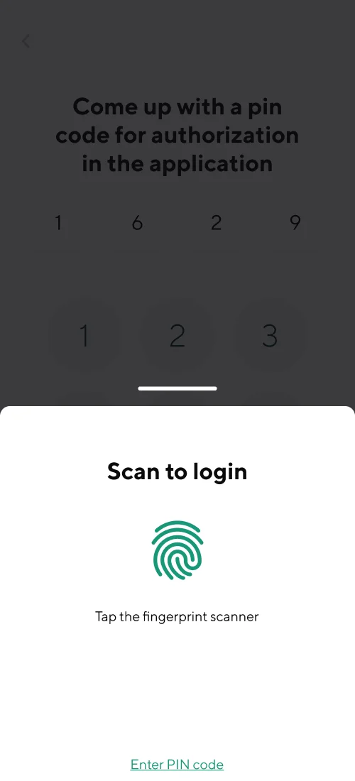Registration and login - mobile interface 7