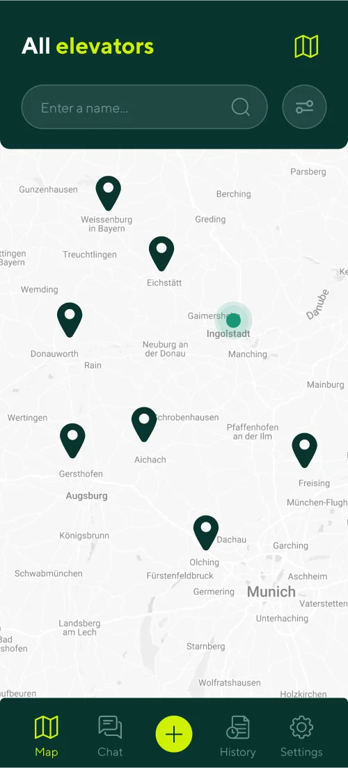 All elevators - mobile interface 1