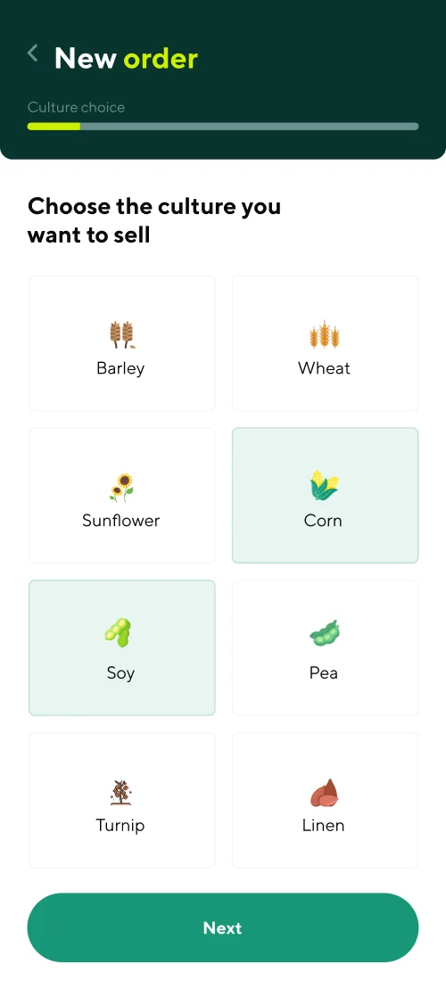 New order - mobile interface 1