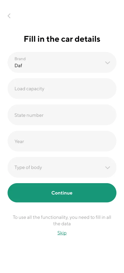 Registration and login - mobile interface 6