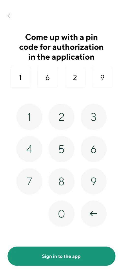 Registration and login - mobile interface 7