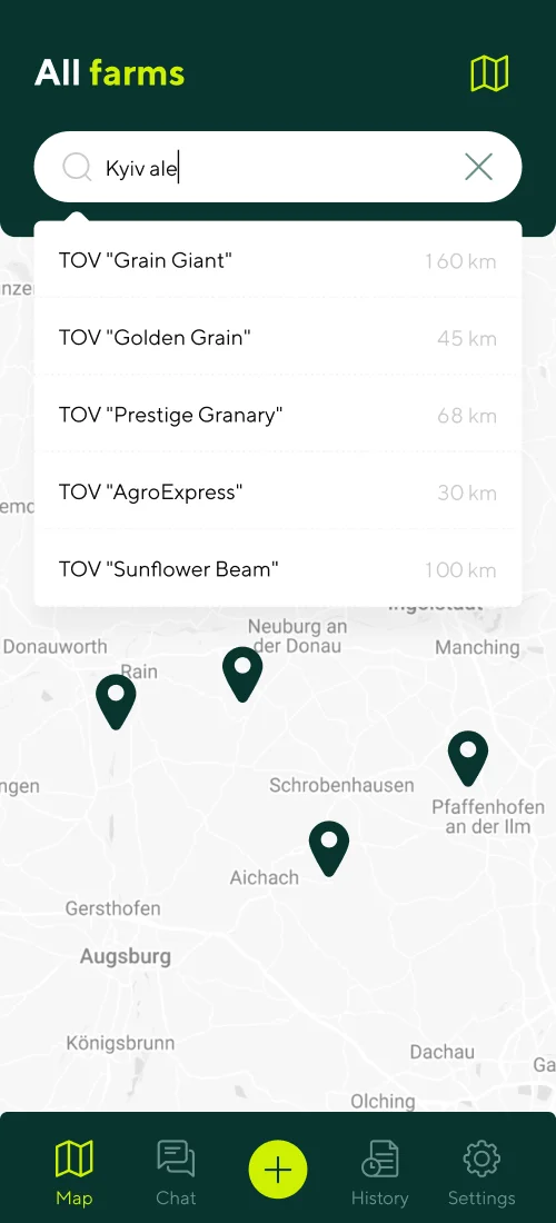 All farms - mobile interface 4