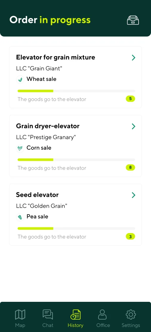 History and chats - mobile interface 3