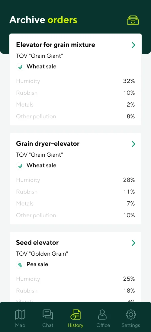 History and chats - mobile interface 4