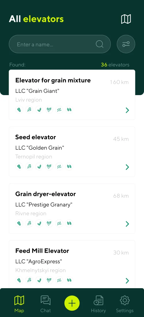 Всі ліфти - мобільний інтерфейс 2